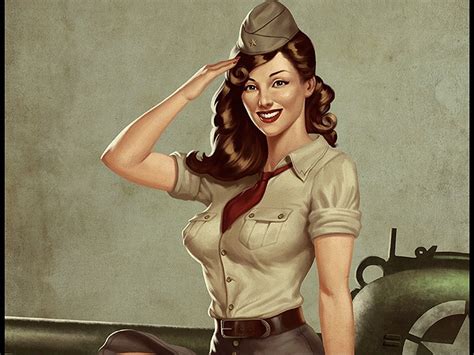 Military Pin Up Girls Wallpaper