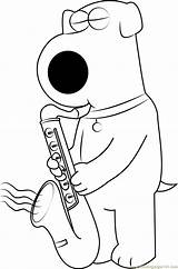 Brian Griffin Coloring Saxophone Pages Playing Color Characters Getcolorings Coloringpages101 Getdrawings Cartoon sketch template