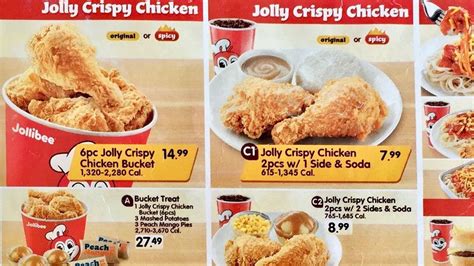 mcdo menu bucket chicken  table