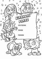 Invitation Birthday Party Coloring Invitations Card Pages Kids Animals Cards Color Drawing Print Kid Trending Days Last sketch template