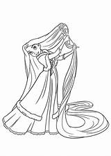 Coloring Rapunzel Hair Her Tangled Comb Pages Tulamama Kids sketch template