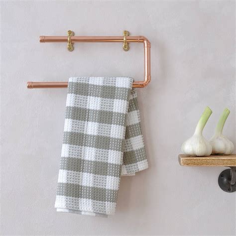 copper kitchen towel rail  moea design notonthehighstreetcom