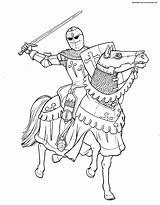 Knights Warriors Knight Equestrian Light Coloring Boys sketch template