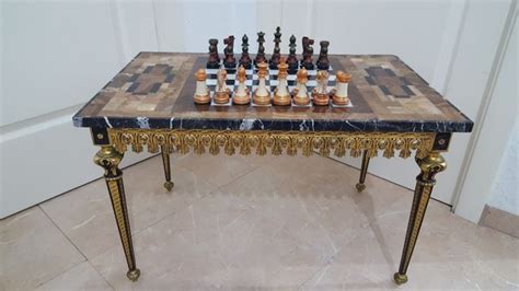 table dechecs bronze marbre catawiki