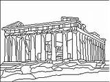Coloring Parthenon sketch template