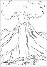 Volcanic Eruption Pages Coloring Color Print Coloringpagesonly sketch template