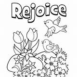 Coloring Easter Pages Rejoice Bible Jesus Sheets Kids Sunday School Spring Printable Colouring Preschool Fun Color Sheet Children Church Risen sketch template