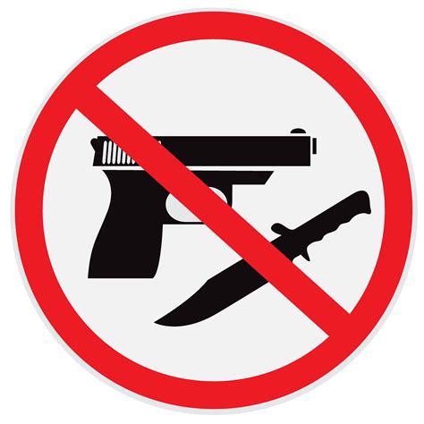 weapon allowed prohibited sign custom designed illustrations