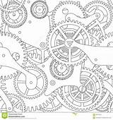 Gears Drawing Steampunk Gear Mechanical Coloring Texture Pattern Pages Seamless Cogwheel Adult Stencil Tattoo Dreamstime Patterns Colouring Cogs Drawings Vector sketch template