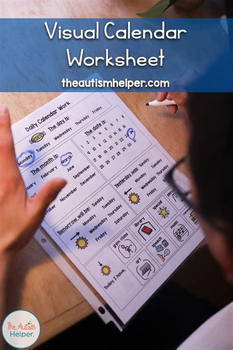 visual calendar worksheet calendar worksheets special education