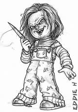 Chucky Drawing Horror Doll Drawings Scary Halloween Tattoo Sketch Movie Deviantart Coloring Characters Cartoon Eddieholly Tattoos Pencil Bride Desenhos Draw sketch template