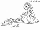 Rapunzel Coloring Pages Color Print Princess Girls sketch template