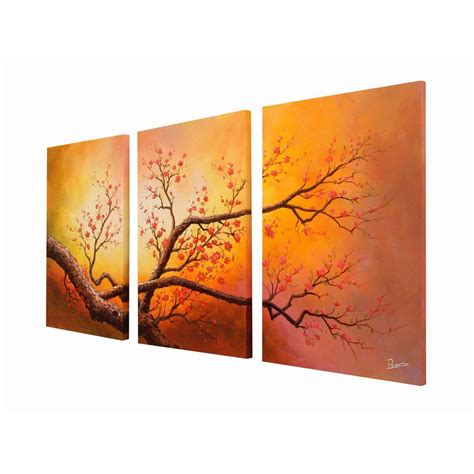 hand painted oil  gallery wrapped canvas art set   overstock