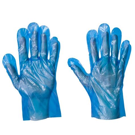 pe polyethene disposable gloves   handspack blue  clear