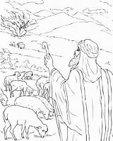 Moses Coloring Pages Burning Bush Kids Printable sketch template