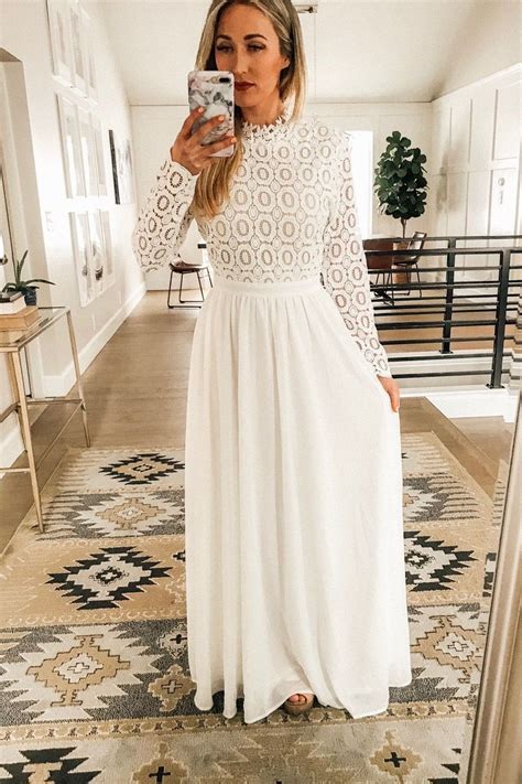 Long Sleeve White Maxi Dress Perfect Temple Dress Or