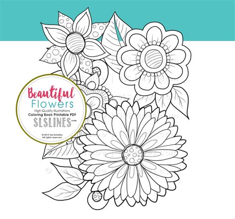 printable coloring book beautiful garden flowers  pages coloring