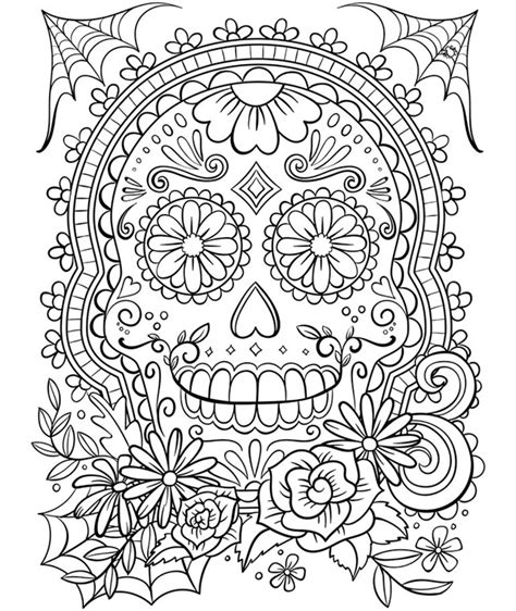 sugar skulls coloring pages  adults creakidsinfo