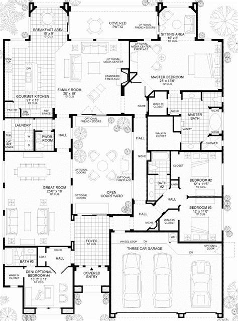 courtyards   middle   courtyard house plans house floor plans house plans