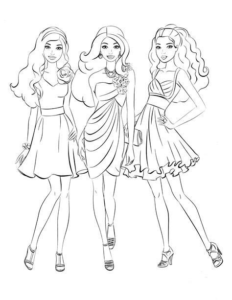 barbie coloring pages images crazy gallery