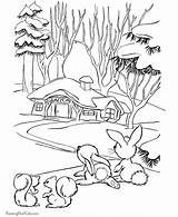 Coloring Christmas Pages Scene Scenes Santa House Village Winter Drawing Scenery Sheets Kids Adult Printable Print Drawings Holiday Cottage Farm sketch template