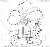 Clover Outline Coloring Illustration House Royalty Bnp Studio Rf Clip 2021 sketch template