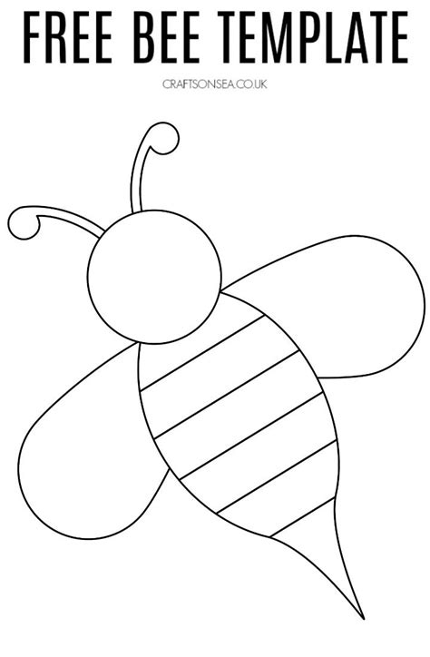 bee template printable  bee template bee crafts bee hive