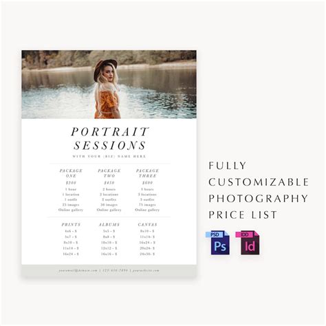 photography price list template photography pricing guide photography sell sheet photography