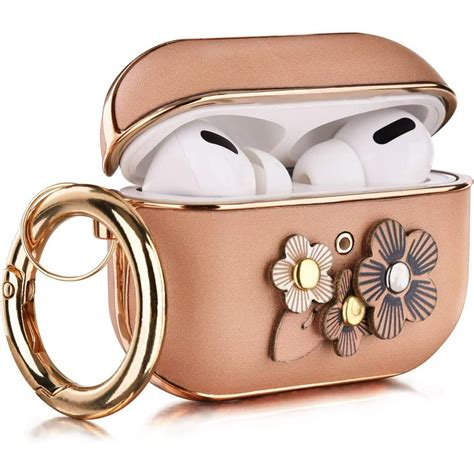 airpods pro case cosmico flowers leather airpod pro case cover  airpods pro front led