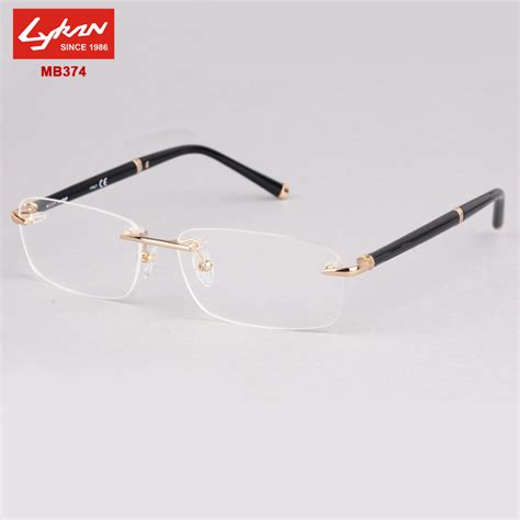 new fashion mb374 brand rimless eyeglasses frames designer