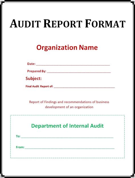 audit report template   printable word excel  formats