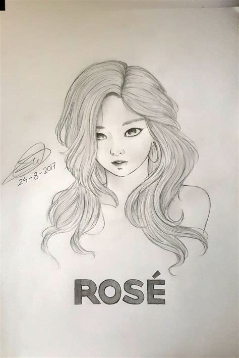 Blackpink Rose Drawing By Sinny2000 On Deviantart