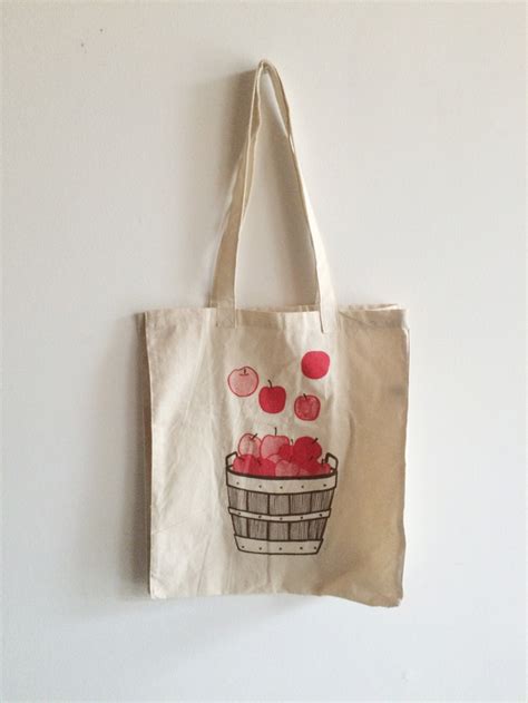 apple tote bag market tote food bag reusable bag etsy