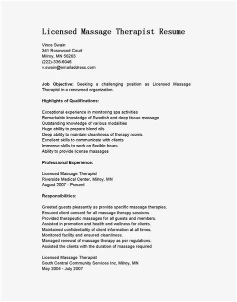 Resume Samples Licensed Massage Therapist Resume Sample