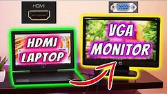 How to Connect HDMI Laptop to VGA Monitor? All Problems are Solved! (Hindi)