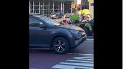 Locals stunned as motorist dressed as the Grinch drives through NYC in flash sports car (#613364)