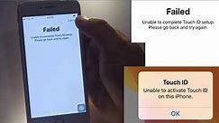 unable to activate touch id on this iPhone error on iPhone & ipad?