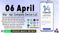 Oppo April 2024 New Update | ColorOS 14 New Update | Oppo Update List | Android 14 Device List🔥🔥