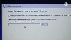 Enter the product key to activate windows