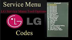 LG LED/LCD TV service manu code factory Setting codes