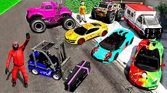 Collecting SQUID GAME CARS in GTA 5!