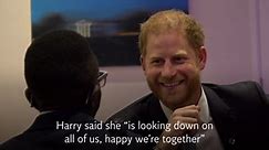 Prince Harry says Queen is ‘looking down on us all’ on flying visit to UK without Meghan