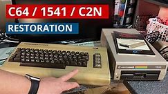 Commodore 64 with KU-motherboard, 1541 floppy, C2N cassette - Full restoration