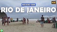 [4K] Brazil Walk, Rio de Janeiro - Copacabana Beach Walking Tour, Boardwalk of Praia do Leme