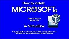 How to install Windows 1.0 in VirtualBox!