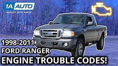 Top Check Engine Trouble Codes 1998-2011 Ford Ranger Truck