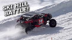 Ski hill RACING with BIG POWER side by sides! X3 vs RZR!