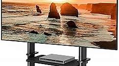Mobile TV Cart Rolling TV Stand with Wheels for 55-100 Inch LCD LED Flat Curved Screens up to 250 lbs, Max VESA800x600 mm Heavy Duty Portable Floor TV Stand Large Base Trolley Height Adjustable