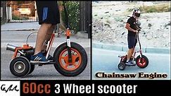 Chainsaw engine 3 wheel scooter