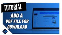 How to add a downloadable PDF file | Tutorial